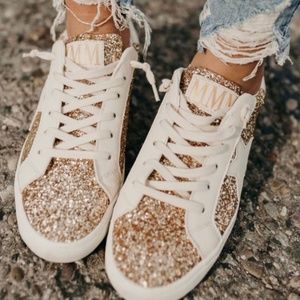 Jacquelyn MMM gold glitter sneakers